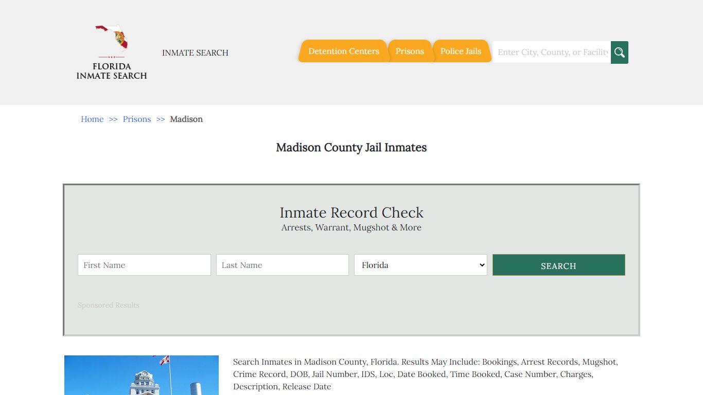Madison County Jail Inmates | Florida Inmate Search