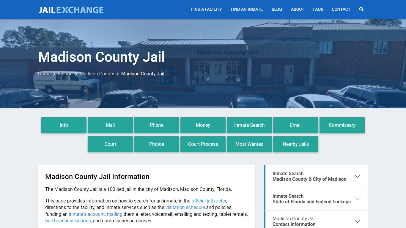 Madison County Jail, FL Inmate Search, Information