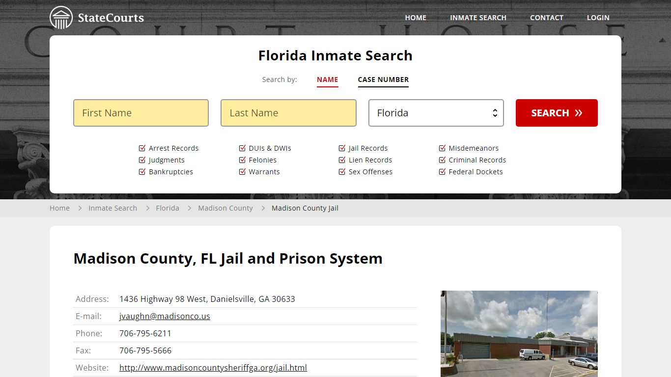 Madison County Jail Inmate Records Search, Florida - StateCourts